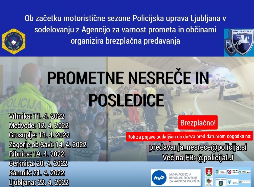 Predavanja prometne nesreče in posledice